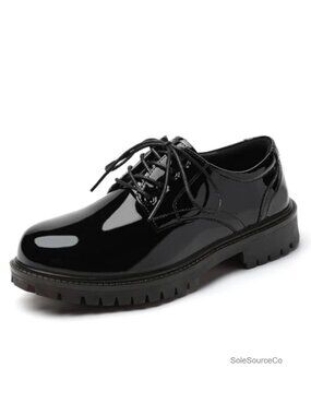 Women's Oxford Shoes Lace Up Full-Grain Leather Non-Slip Work Dress Flats